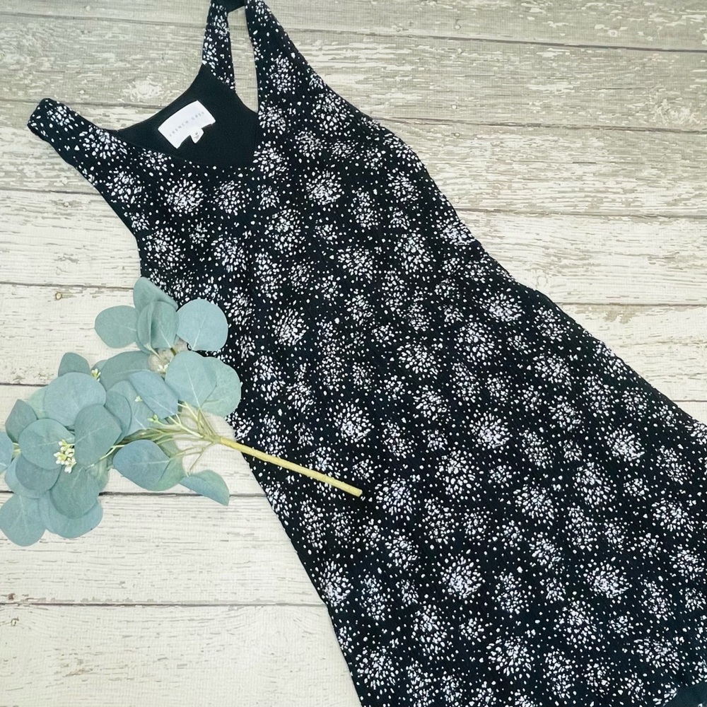 French Grey Dot Pattern Racerback Mini Dress